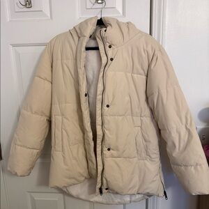 Old Navy Cream Winter Coat with Hood